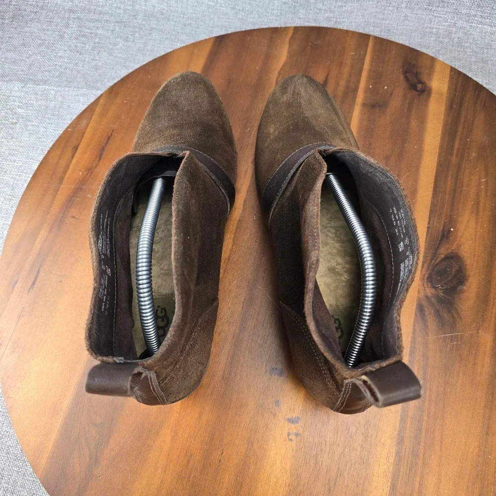 UGG Mens 12 Brown Suede Buckle‎ Ankle Boots 1014184 Chocolate Leather Strap